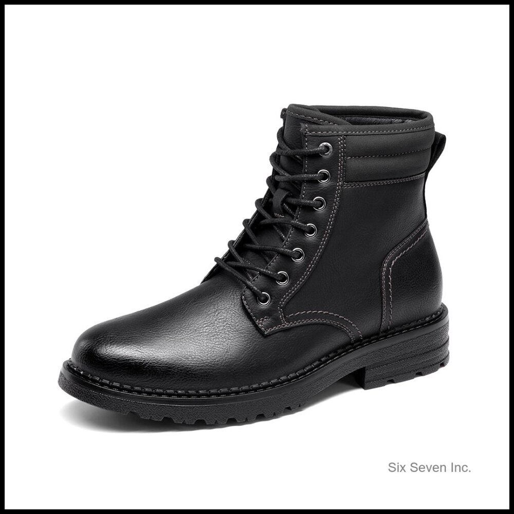 Men's Lace Up Oxford Boots Rugged Lug Sole Cushioned Comfort Casual Street Style